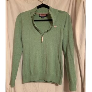 Vineyard vines green quarter zip sweater